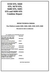 TM112019 - John Deere S550STS, S660STS, S670STS, S680STS, S685STS, S690STS Combines Repair Manual