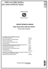 TM11330 - John Deere 540H Cable Skidder and 548H Grapple Skidder (SN.-630435) Service Repair Manual