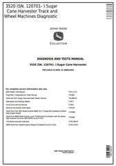 TM114419 - John Deere 3520 (SN.120701-) Track & Wheel Sugar Cane Harvester Diagnostic Service Manual