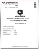 John Deere 437D (SN. before C254106) Knuckleboom Log Loaders Operation and Test Manual (TM11717)