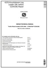 TM11719 - John Deere 437D (SN.-C254106) Knuckleboom Trailer Mount Log Loader Service Repair Manual