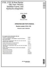 TM118219 - John Deere 1720, 1725 SeedStar 16 Row Planter (SN.745101-) Diagnostic Service Manual