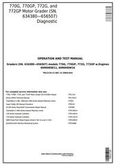 TM12139 - John Deere 770G, 770GP, 772G, 772GP (SN.634380-656507) Motor Grader Diagnostic Service Manual