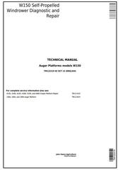 TM122219 - John Deere W150 Self-Propelled Hay&Forage Windrower Diagnostic & Repair Technical Manual