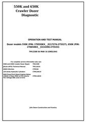 TM12288 - John Deere 550K, 650K Crawler Dozer Diagnostic, Operation and Tests Service Manual