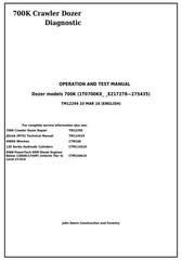 TM12294 - John Deere 700K Crawler Dozer (S.N. 217278-275435) Diagnostic, Operation&Test Service Manual