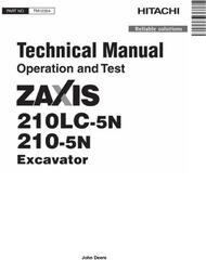 Hitachi Zaxis 210LC-5N, 210-5N Excavator Operating And Test Manual (TM12354)