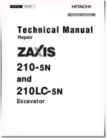 Hitachi Zaxis 210-5N and 210LC-5N Crawler Excavators Repair Manual (TM12357)