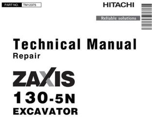 Hitachi Zaxis 130-5N Excavator Service Repair Technical Manual (TM12375)