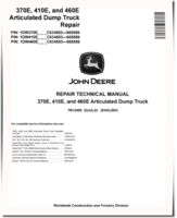 John Deere 370E, 410E and 460E T2/S2 Articulated Dump Trucks (SN: C634583-668586) Repair Manual (TM12409)