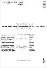 TM12442 - John Deere 310K EP (iT4/S3A) Backhoe Loader (SN: G219607-) Service Repair Technical Manual