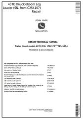 TM13038X19 - John Deere 437D (SN.C254107-) Knuckleboom Trailer Mount Log Loader Service Repair Manual