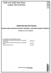 TM13085X19 - John Deere 318E, 320E Skid Steer Loader w. EH Controls Diagnostic & Test Service Manual