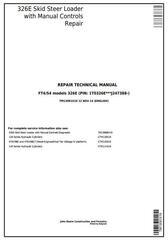 TM13091X19 - John Deere 326E Skid Steer Loader with Manual Controls Service Repair Technical Manual