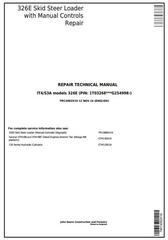 TM13092X19 - John Deere 326E Skid Steer Loader with Manual Controls Service Repair Technical Manual