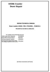 TM13097X19 - John Deere 1050K Crawler Dozer (PIN:1T01050K**F268234-) Service Repair Technical Manual