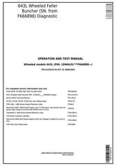 TM13125X19 - John Deere 643L (SN.from F666898) Wheeled Feller Buncher Diagnostic&Test Service Manual