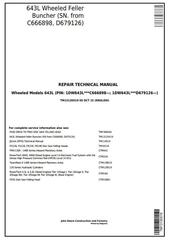 TM13130X19 - John Deere 643L (SN.C666898-, D679126-) Wheeled Feller Buncher Service Repair Technical manual