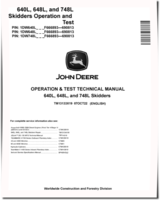 John Deere 640L Skidders, 648L and 748L Grapple Skidders (SN. F666893—690813) Operation and Test Manual (TM13133X19)