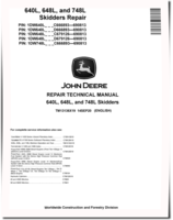 John Deere 640L Skidders, 648L and 748L Grapple Skidders Repair Manual (TM13136X19)
