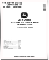 John Deere 848L and 948L (SN. F666893—690813) Grapple Skidders Operation and Test Manual (TM13137X19)