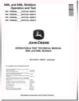 John Deere 848L and 948L (SN. C666893—690813, D679126—690813) Grapple Skidders Operation and Test Manual (TM13139X19)