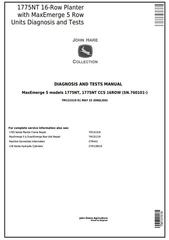 TM131519 - John Deere 1775NT (SN.760101-) 16-Row Planter w.MaxEmerge 5 Row Units Diagnostic Manual