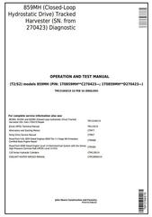 TM13184X19 - John Deere 859MH (Closed-Loop Hydr.Div) Harvester (SN.270423-) Diagnostic Service Manual