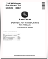 John Deere 724K (SN. from C000001, D000001) 4WD Loaders Operation and Test Manual (TM13214X19)