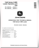 John Deere 744K-II (SN. from C664101, D664101) 4WD Wheel Loaders Operation and Test Manual (TM13219X19)
