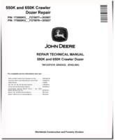 John Deere 550K and 650K Crawler Dozers (SN: F275977-303907) Repair Manual (TM13357X19)