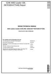 TM13371X19 - John Deere 524K 4WD Loader (SN. D670308-677548) Service Repair Technical Manual