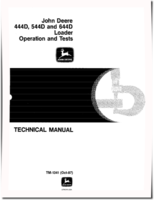John Deere 444D, 544D and 644D Wheel Loaders Operation and Test Manual (TM1341OP)