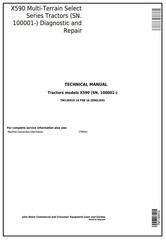 TM136919 - John Deere X590 Multi-Terrain Select Series Tractors (SN.100001-) Technical Service Manual