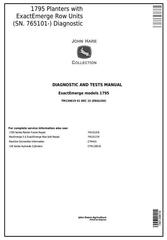 TM139619 - John Deere 1795 Planters w.ExactEmerge Row Units (SN.765101-) Diagnostic Service Manual