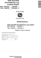 John Deere 337E, 437E (SN.F291461-) Knuckleboom Log Loaders Repair Manual (TM13993X19)