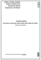 TM140419 - John Deere Z525E, Z535M, Z540M, Z535R, Z540R ZTrak Riding Lawn Mower Technical Service Manual
