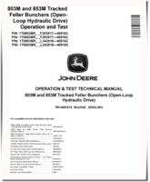 John Deere 803M and 853M Tracked Feller Bunchers (Open Loop Hydraulic Drive) Operation and Test Manual (TM14083X19)