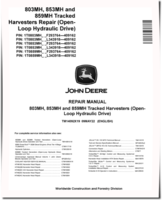 John Deere 803MH, 853MH and 859MH Harvesters (Open-Loop Hydraulic Drive) Repair Manual (TM14092X19)