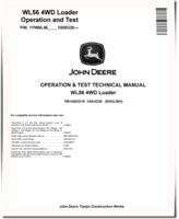 John Deere WL56 (SN. from D000326) 4WD Loaders Operation and Test Manual (TM14283X19)