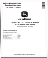 John Deere 643L-II (SN. from F690815) Wheeled Feller Bunchers Operation and Test Manual (TM14327X19)