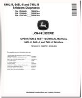 John Deere 640L-II Cable Skidders, 648L-II and 748L-II Grapple Skidders (SN. from  F690814)  Operation and Test Manual (TM14333X19)