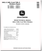 John Deere 640L-II Cable Skidders, 648L-II and 748L-II Grapple Skidders (SN. from F690814) Repair Manual (TM14334X19)