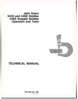 John Deere 340D, 440D Skidders and 448D Grapple Skidders Operation and Test Manual (TM1436)
