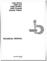 John Deere 340D, 440D Skidders and 448D Grapple Skidders Repair Manual (TM1437)
