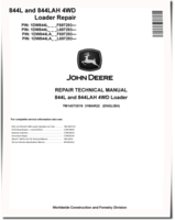 John Deere 844L and 844LAH 4WD Wheel Loaders (SN. from F697293, L697293) Repair Manual (TM14373X19)