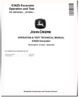 John Deere E36ZS (SN. from D016000) Compact Excavators Operation and Test Manual (TM14416X019)