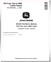 John Deere 724 P-Tier (SN from L10283) 4WD Wheel Loaders Repair Manual (TM14504X019)