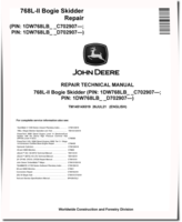 John Deere 768L-II (SN: C702907-; D702907-) Bogie Skidders Repair Manual (TM14514X019)