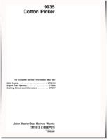 John Deere 9935 Cotton Pickers Technical Manual (TM1613)